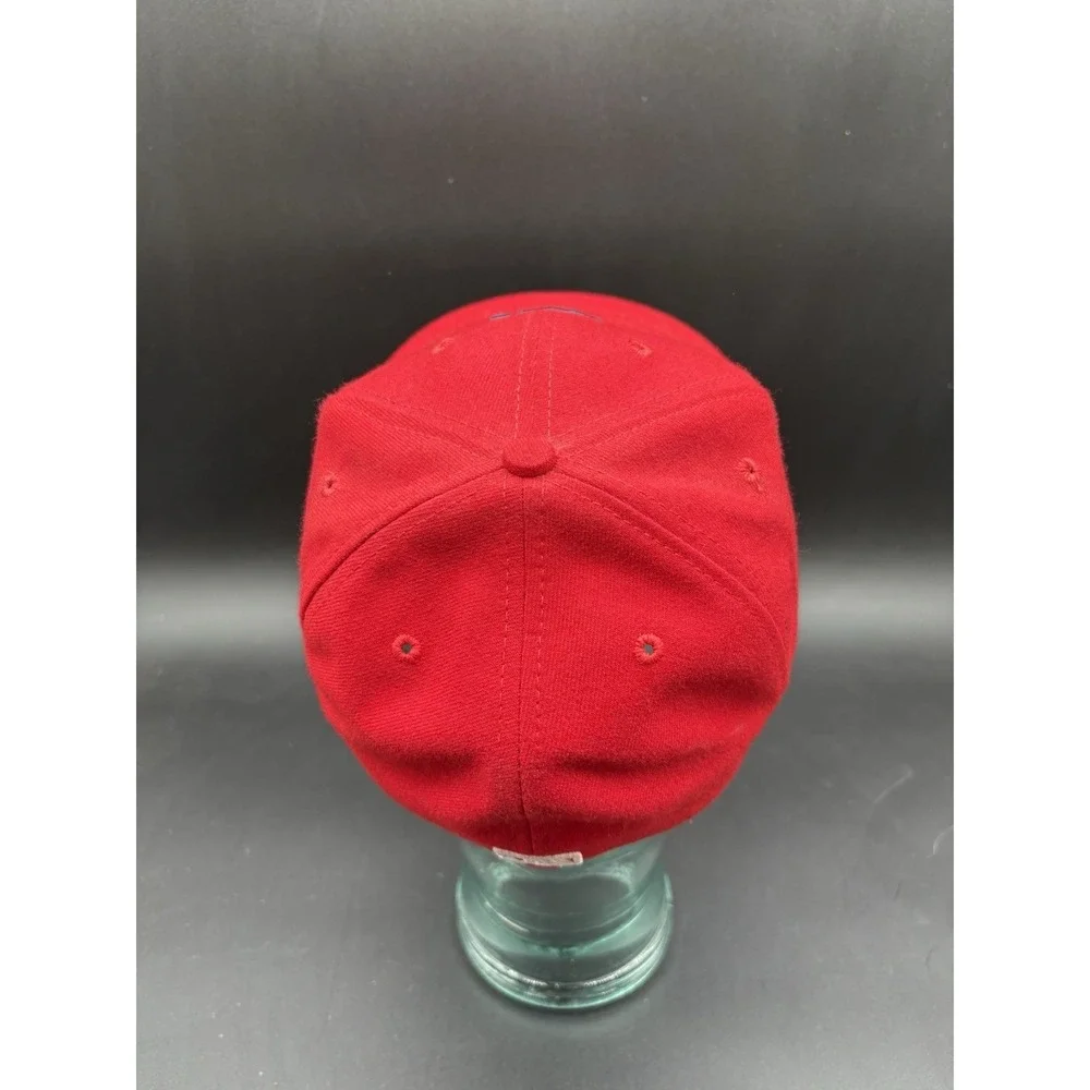 New Era Cleveland Indians MLB Hat Mens 7 1/2‎ Red Excellent Fitted Wool Cap